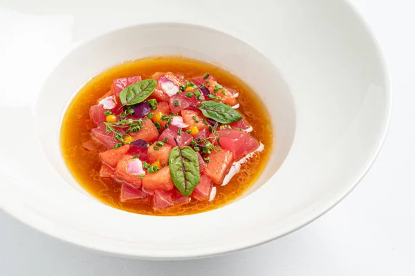 Beetroot Soup White Plate — Stock Photo, Image