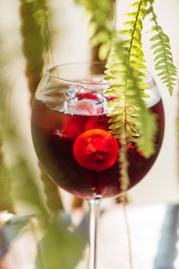 taze meyve ve çilek ile sangria, yakın