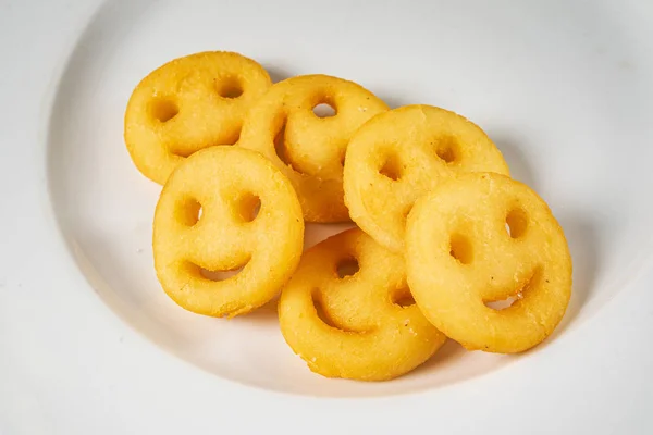 Smile Pommes Frites Närbild — Stockfoto
