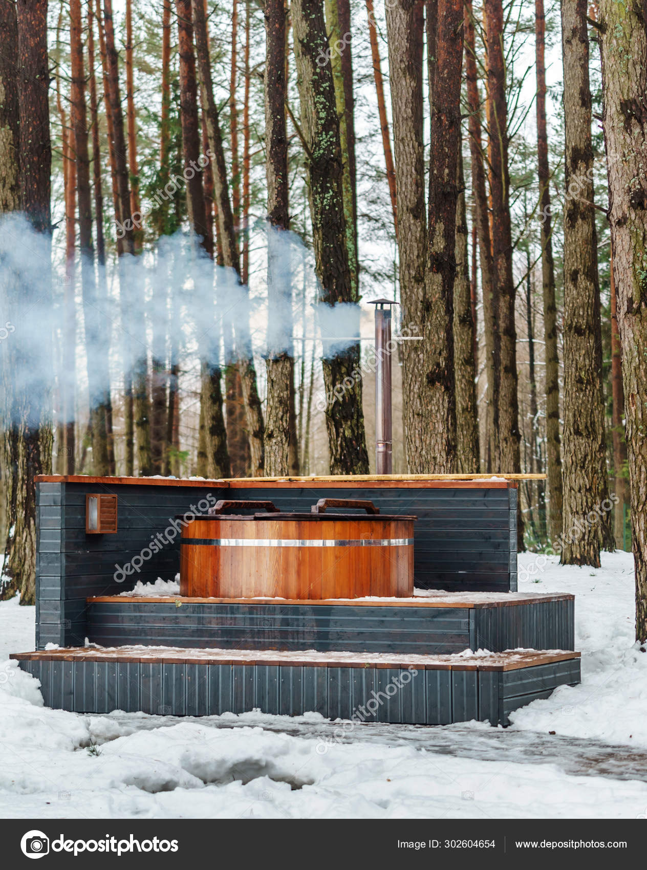 Outdoor Bathhouse Forest Stock Photo by ©Shebeko 302604654