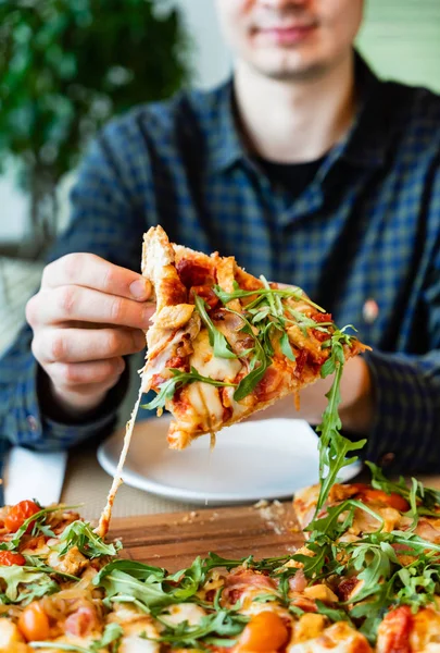 Sabrosa Pizza Pizzería Cerca — Foto de Stock