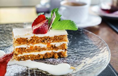 krem peyniri ile havuç pastası, yakın çekim