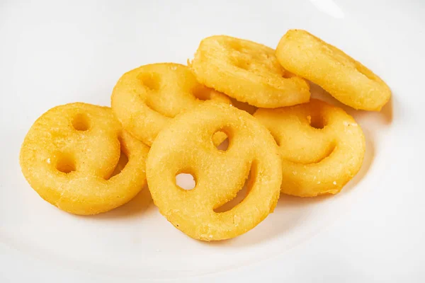 Gebratene Snacks Form Von Lächeln — Stockfoto