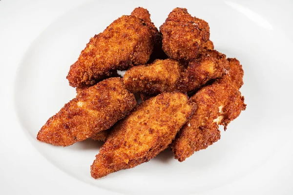 Chicken Nuggets White Plate — Stock Photo, Image