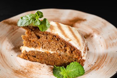 krem peyniri ile havuç pastası, yakın çekim