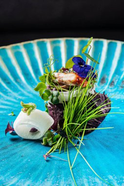 Japon aperatifleri tabakta.