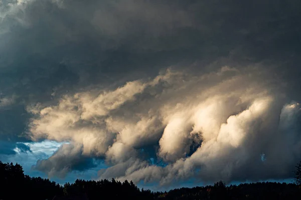 Tempestade Ciclone Sobre Floresta Verão — Fotografia de Stock