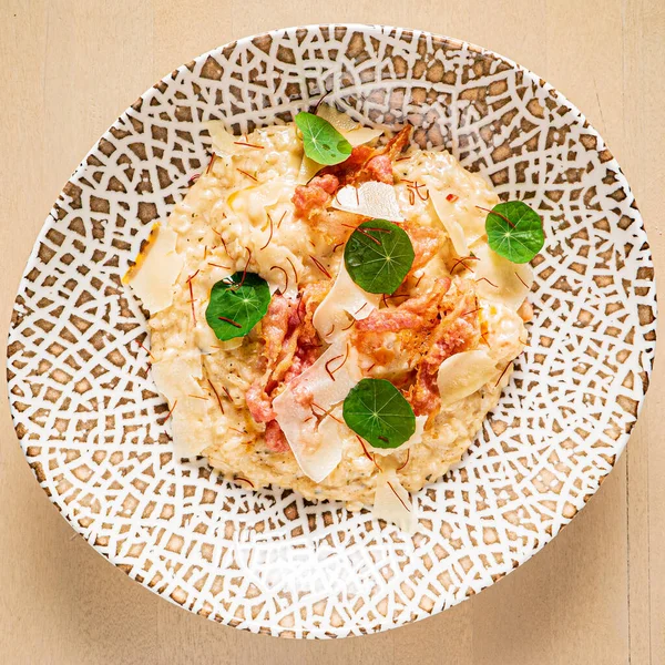 Risotto Shrimps Parmesan — Stock Photo, Image