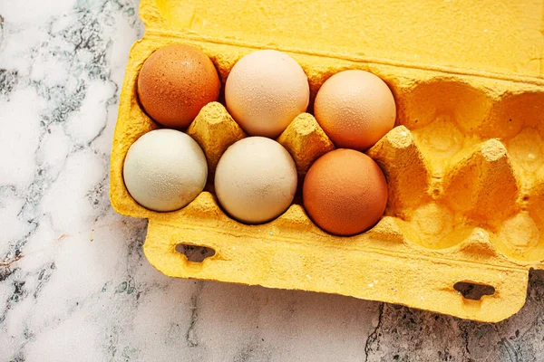 Farm Eggs Box — Stock Photo, Image