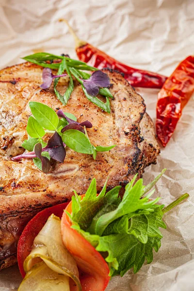 Steak Herbs Vegetables — Stock Photo, Image