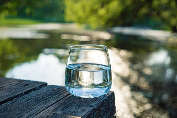 Vidro Água Limpa Livre — Fotografia de Stock