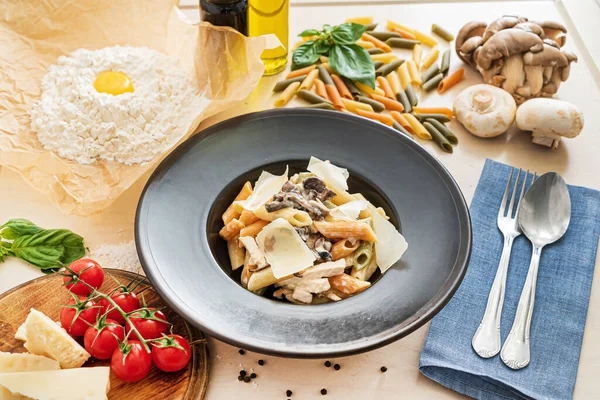 Färsk Pasta Den Italienska Restaurangen — Stockfoto