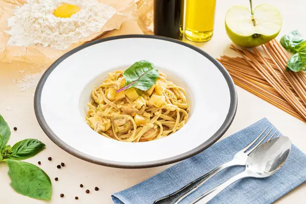 Färsk Pasta Den Italienska Restaurangen — Stockfoto