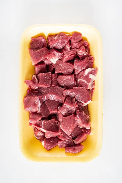 Баранина Мясо Белом Фоне — стоковое фото