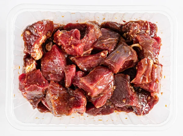 Rindfleisch Kebab Auf Weißem Hintergrund — Stockfoto