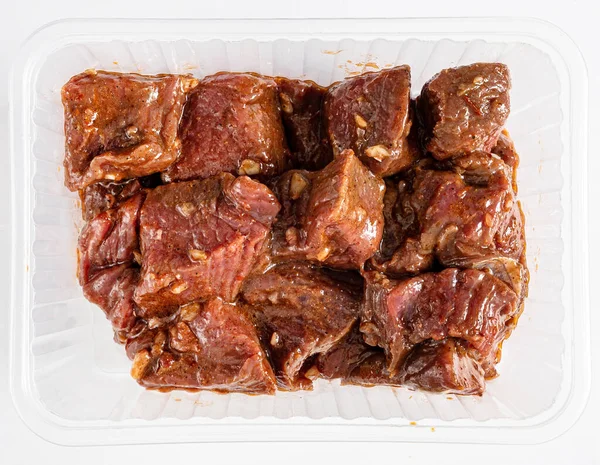Rindfleisch Kebab Auf Weißem Hintergrund — Stockfoto