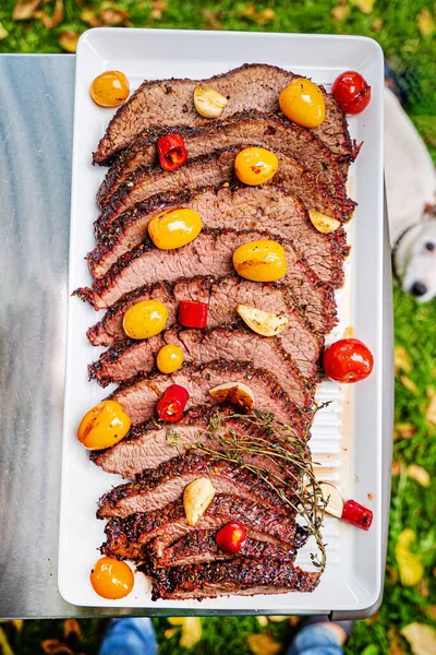 Grilled Meat Grilled Vegetables — Stock Photo, Image