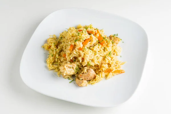 米配鸡肉和蔬菜 — 图库照片