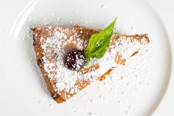 Apple Cake White Plate — Stock Photo, Image