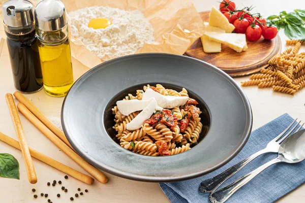 Färsk Pasta Den Italienska Restaurangen — Stockfoto