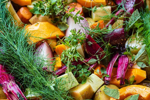 Verduras Orgánicas Frescas Para Cocinar — Foto de Stock