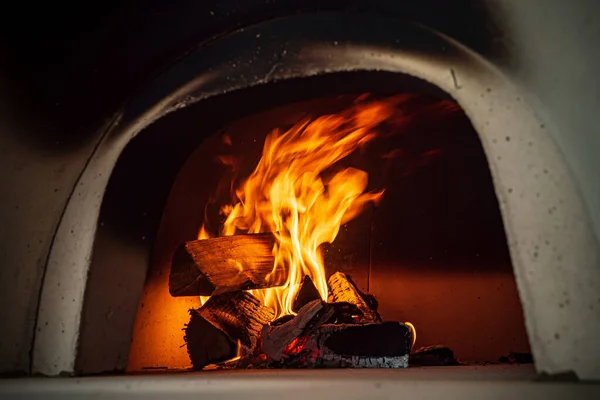 Tradisional Italia Batu Bata Pizza Ove — Stok Foto