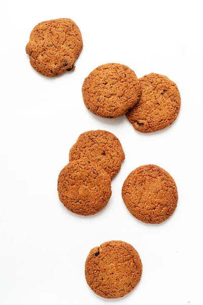 Havregryn Cookies Isolerade Vit Bakgrund — Stockfoto