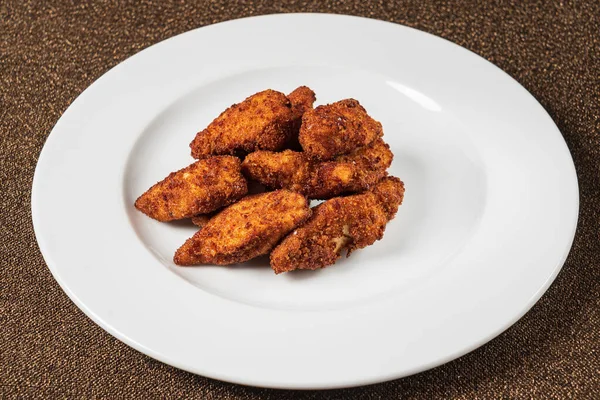 Nuggets Frango Prato Branco — Fotografia de Stock