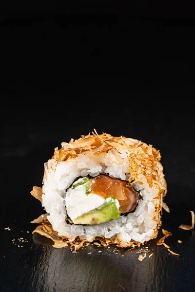 Sushi Černém Pozadí — Stock fotografie