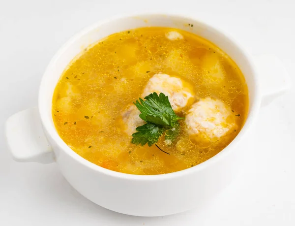 Tasty Soup White Background — Stock Photo, Image