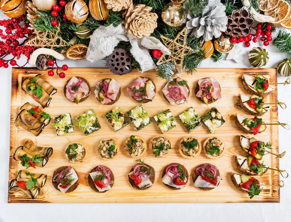 Christmas Appetizers Table — Stock Photo, Image