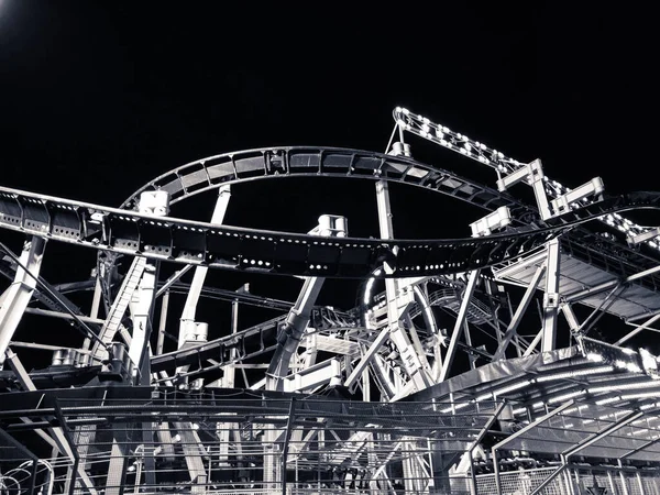 Roller Coaster track at night