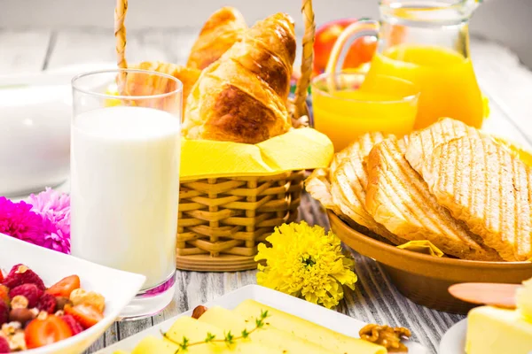 Desayuno Saludable Con Varias Comidas — Foto de Stock