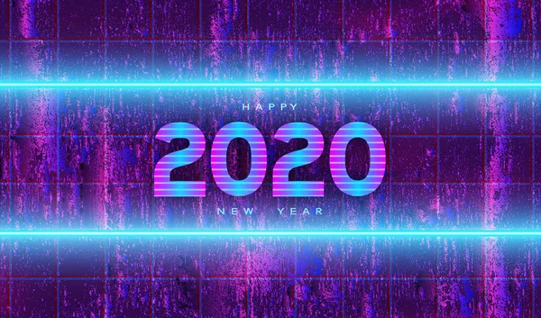 2020 glückliches Jahr neuer künstlerischer Hintergrund. — Stockvektor