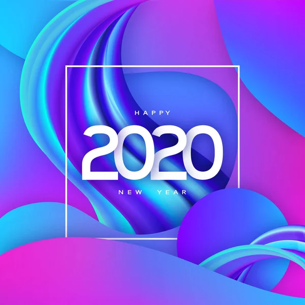 Feliz Ano Novo 2020 Vector Art Background . —  Vetores de Stock