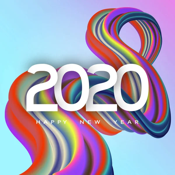 Feliz Año Nuevo 2020 Vector Arte . — Vector de stock