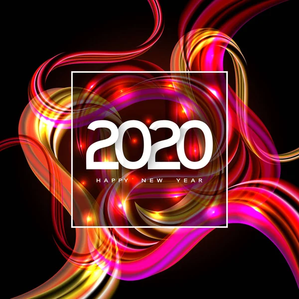 2020 Happy Year nieuwe vector. — Stockvector