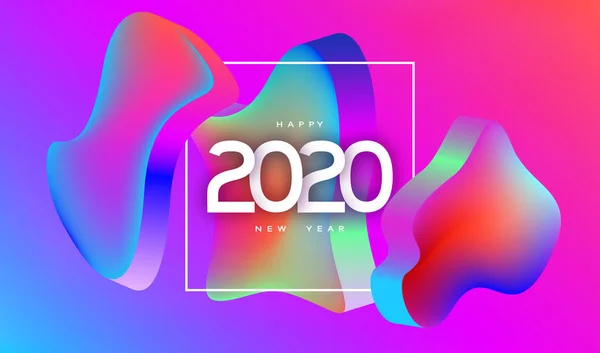 2020 Bonne année nouveau fond coloré . — Image vectorielle