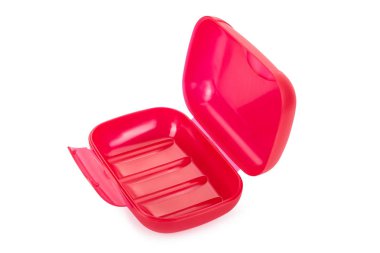 Beyaz arka plan üzerinde izole boş kırmızı Sabunluk.