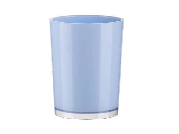 Tazza Plastica Blu Isolato Sfondo Bianco — Foto Stock