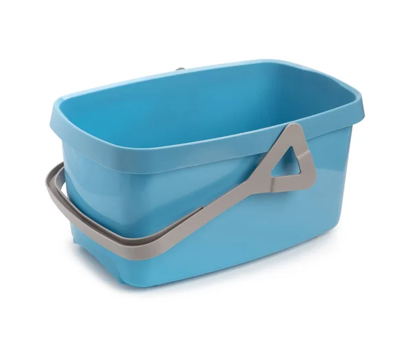 Blue Bucket Isolated White Background — Stock Photo, Image