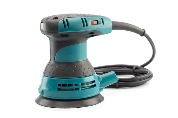 электроорбитальный шлифовальный станок на белом фоне
.
