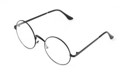 Beyaz arka plan üzerinde izole retro yuvarlak gözlük