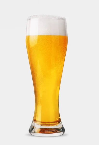 Glas Bier Isoliert Schneidpfad Inklusive — Stockfoto