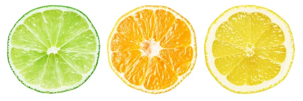 Limon Portakal Limon Narenciye Dilim Beyaz Arka Plan Üzerinde Izole — Stok fotoğraf
