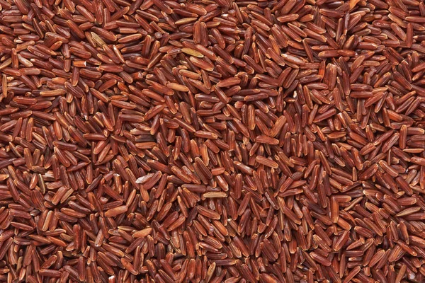 Fundo Arroz Vermelho Seco Textura Alimentar Não Cozida — Fotografia de Stock