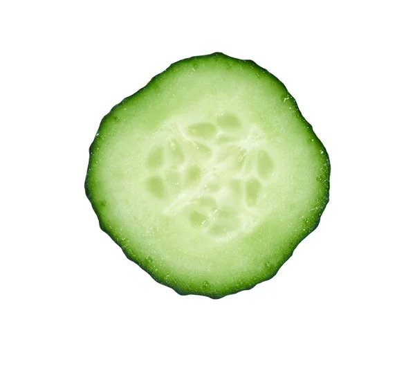 Cucumber Slice Isolated White Background Clipping Path — Stock Photo, Image