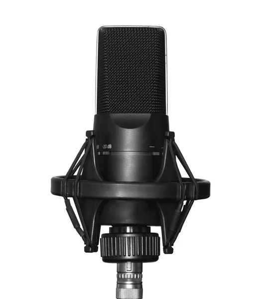 Vocal Microphone Isolated White Clipping Path — Stock Photo, Image