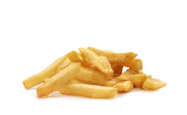 Beyaz arka plan üzerinde izole patates kızartması. Fast food