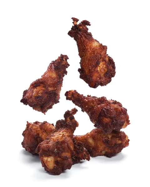 Grill Glasiertes Huhn Isoliert Auf Weißem Hintergrund Fast Food — Stockfoto